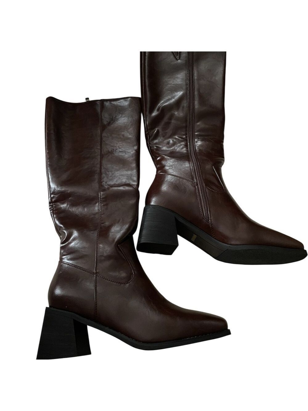Brown Knee High Women's Boots - Picture 8 of 14